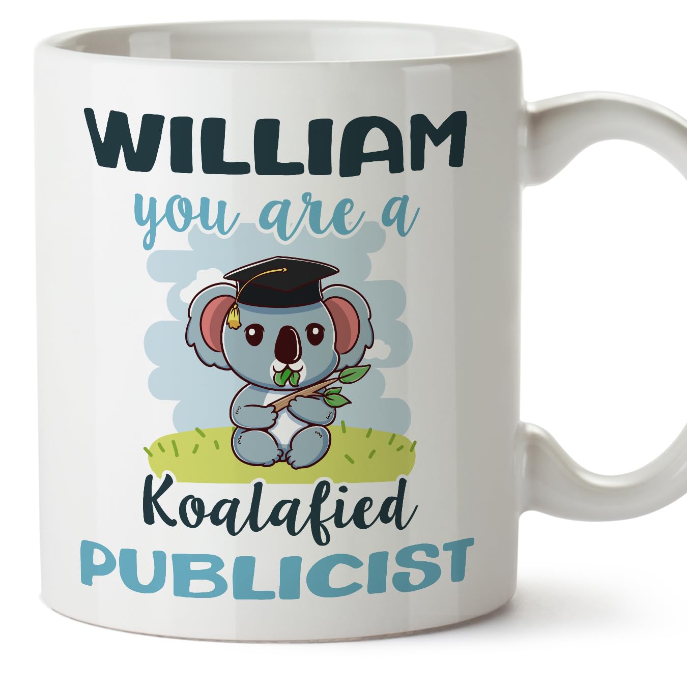 MUGFFINS Personalised Mug for Publicist man - in English - Custom Koalafied - Funny Custom Gift for Colleagues - Ceramic 11oz Mug — image 1