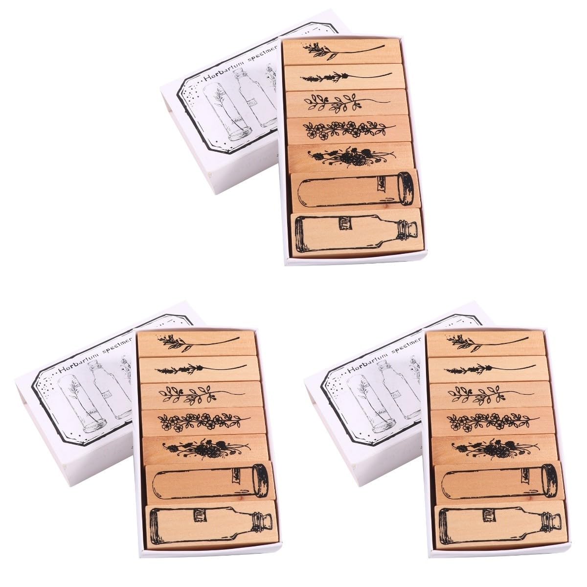 ARTIBETTER 3 Stück Vintage Holzstempel für Pflanzen Dekorative Stempel für Scrapbooking und Briefkarten Robustes Holzmaterial für Bastelprojekte Vielfältige Designs