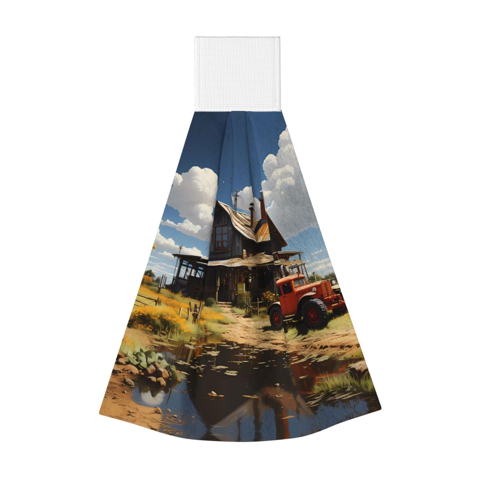 Texas Farm Tractor Highly Absorbent Dish Towels Soft Coral Fleece Wipe