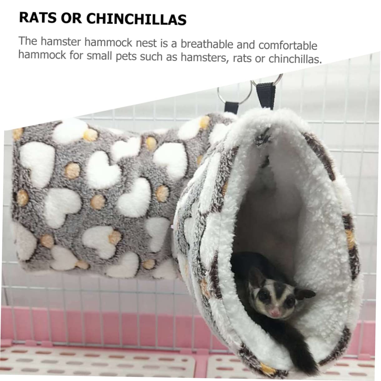 2 Pezzi di Tunnel for ratti Nido cincillà Scoiattolo Accessori for Gabbie for furetti Piccola Gabbia for Animali Domestici Amaca ah,Nido per Animali Domestici