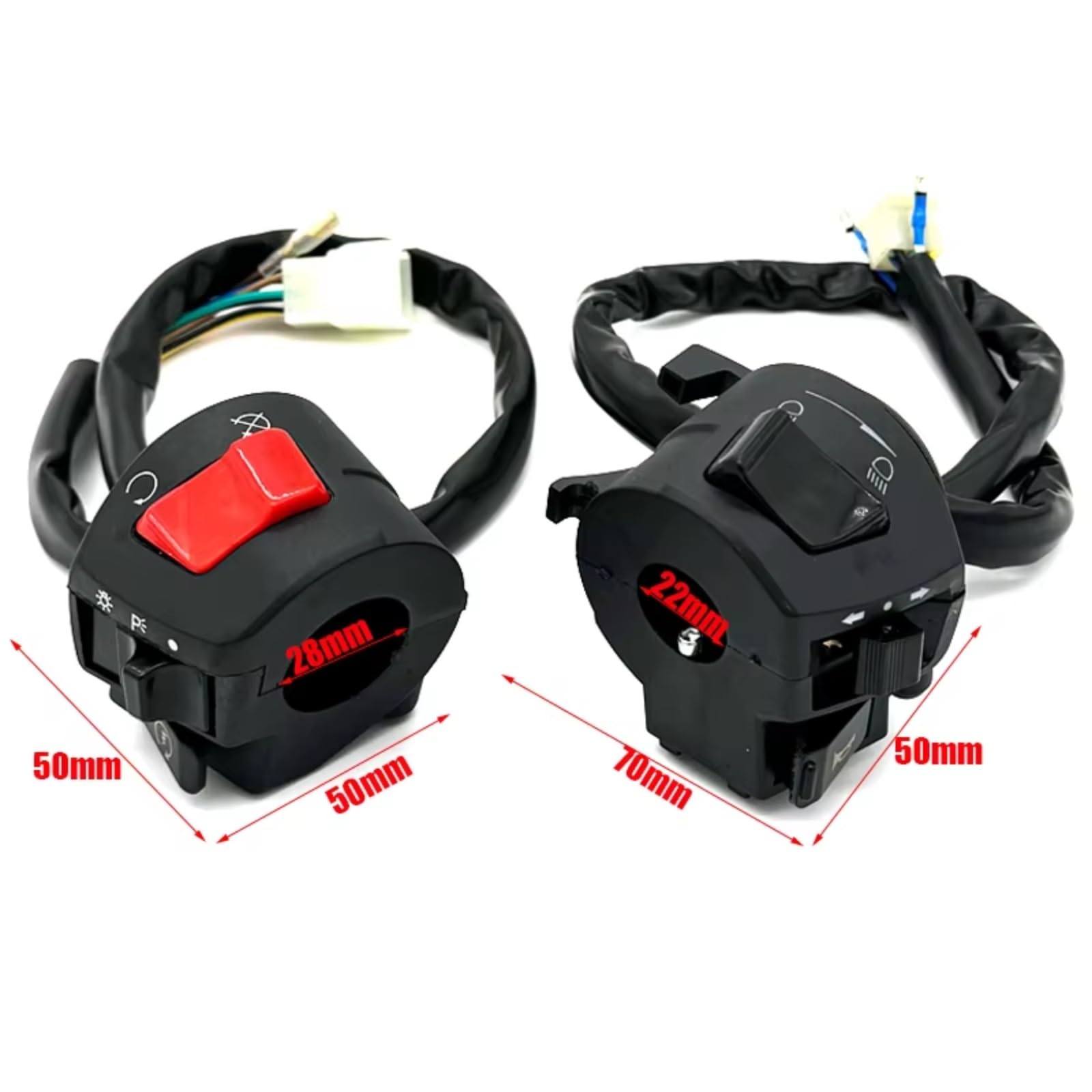 Interruptor señal moto Interruptor Para Moto Manillar Eléctrico De 22mm Para ZS125 Para ZS150, Bocina De Emergencia Faro Señal De Giro Botón Controlador De Arranque Eléctrico(Standard kit)
