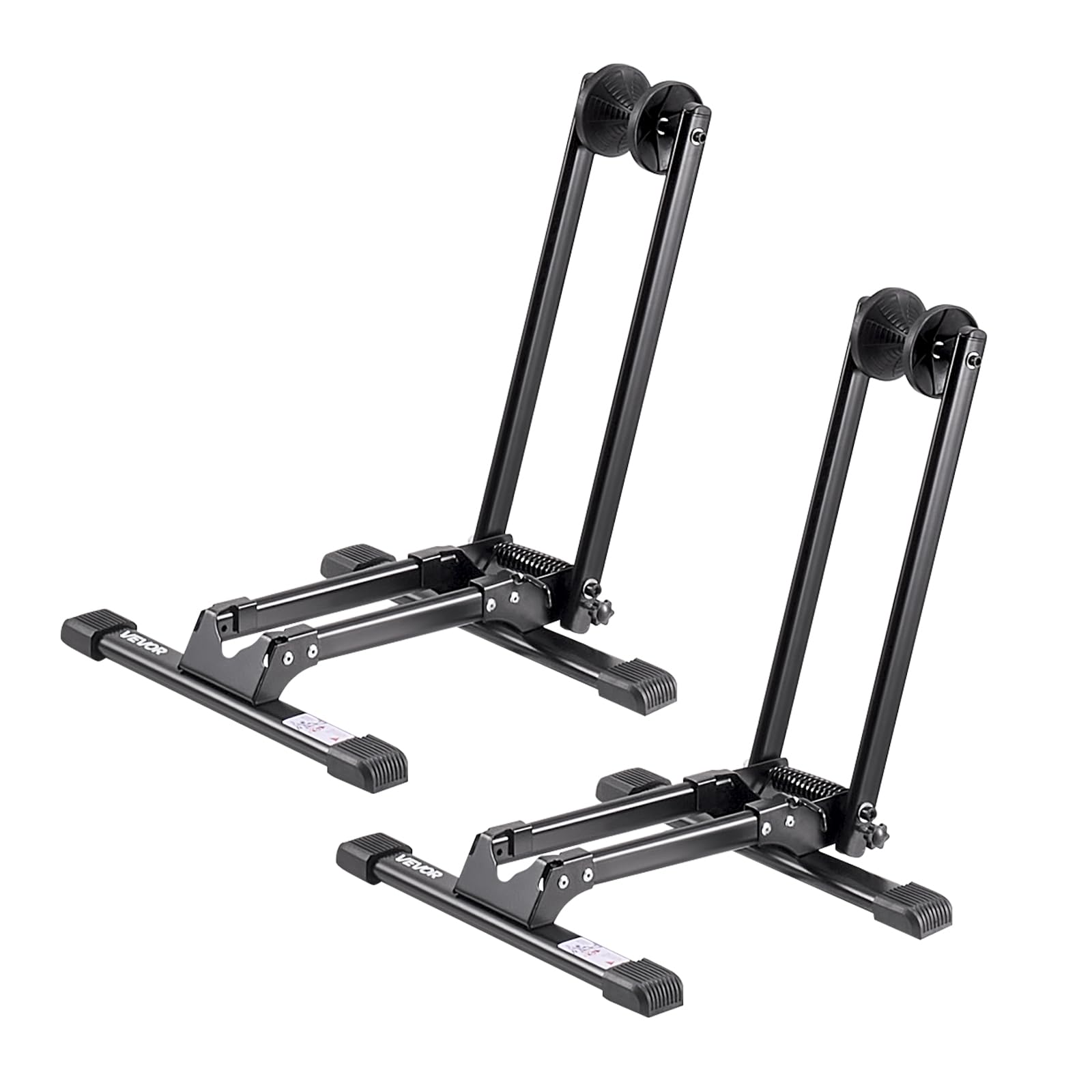 VEVOR Bike Racks 2 Pack, Fits 20 to 29 Inch Mountain & Road Bikes, Alloy Steel Rust-Resistant Bike Floor Stand Rack, Foldable Bicycle Stand for Entryway, Garage, Home Bikes Parking & Storage, Black