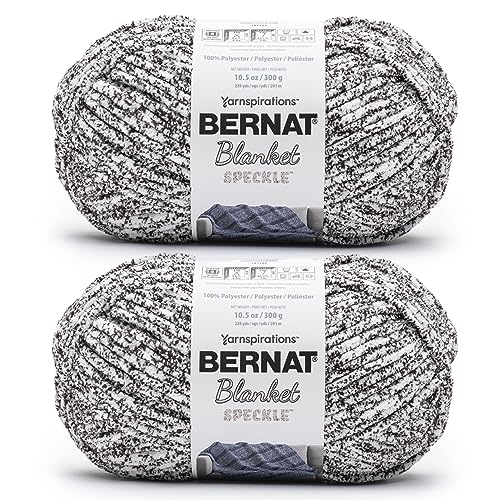 Image of Bernat Blanket Speckle Typewriter Yarn - 2 Pack of 10.5oz /300g - Polyester - #6 Super Bulky - 220 Yards - Knitting & Crochet