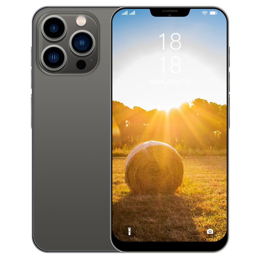Smartphone Unlocked Cell Phone IP14pro 6.7inch HD Cheap Phones 2GB/16GB Android 10 Straight Talk Phone 5000mAh 128GB Extension Dual Sim Boost Mobile Phones (black)