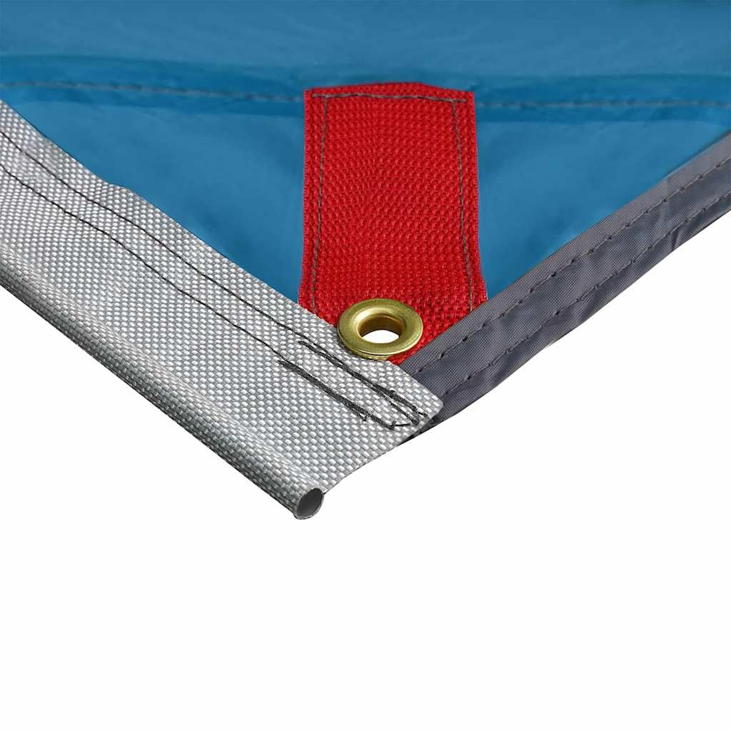 Wasserfester Tarp aus Polyester x mit Metallrohrpol und Abspannseilen, windresistent und flammhemmend für Camping, Wandern, Outdoor, Camping-Saison Schutz
