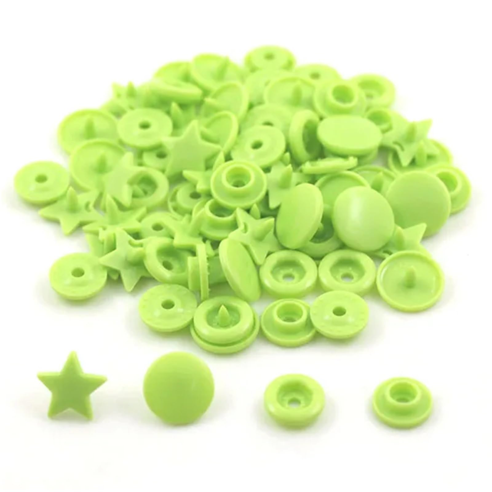 Plastic Snap Buttons 200Sets KAM Star/Heart Snap Button T5 Plastic Decorative Buttons for Clothes Press Studs Fasteners Garment Accessories 15Colors