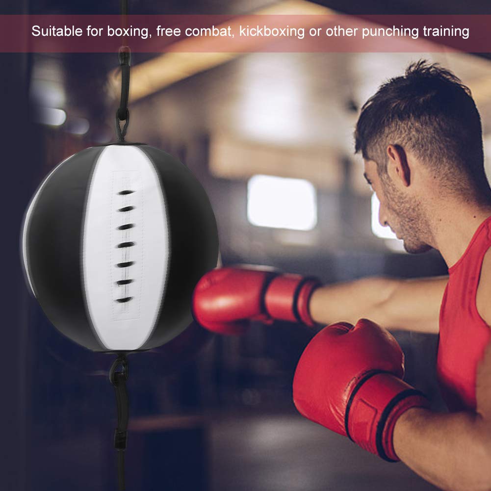 Bola de Velocidad de Doble Extremo Bola de Velocidad de Cuero Ejercicio Bola de Boxeo MMA Ball Entrenamiento de perforación Entrenamiento de Cuerda de Piso a Techo