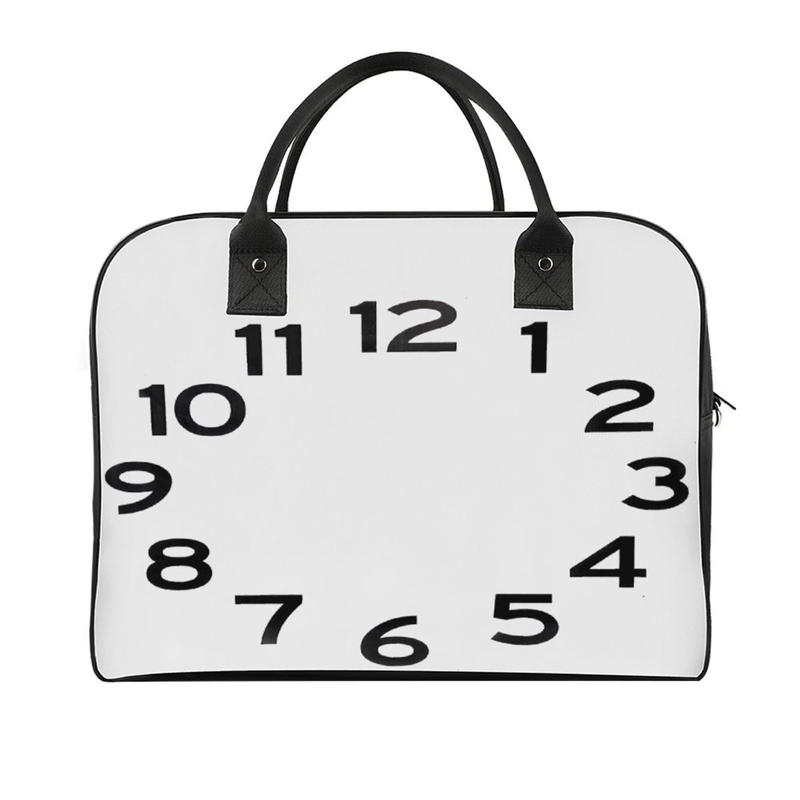 Portable Travel Bag Time Print Travel Tote Bag Double Zipper Handbag Stylish Tote Bag Multi-use Travel Tote