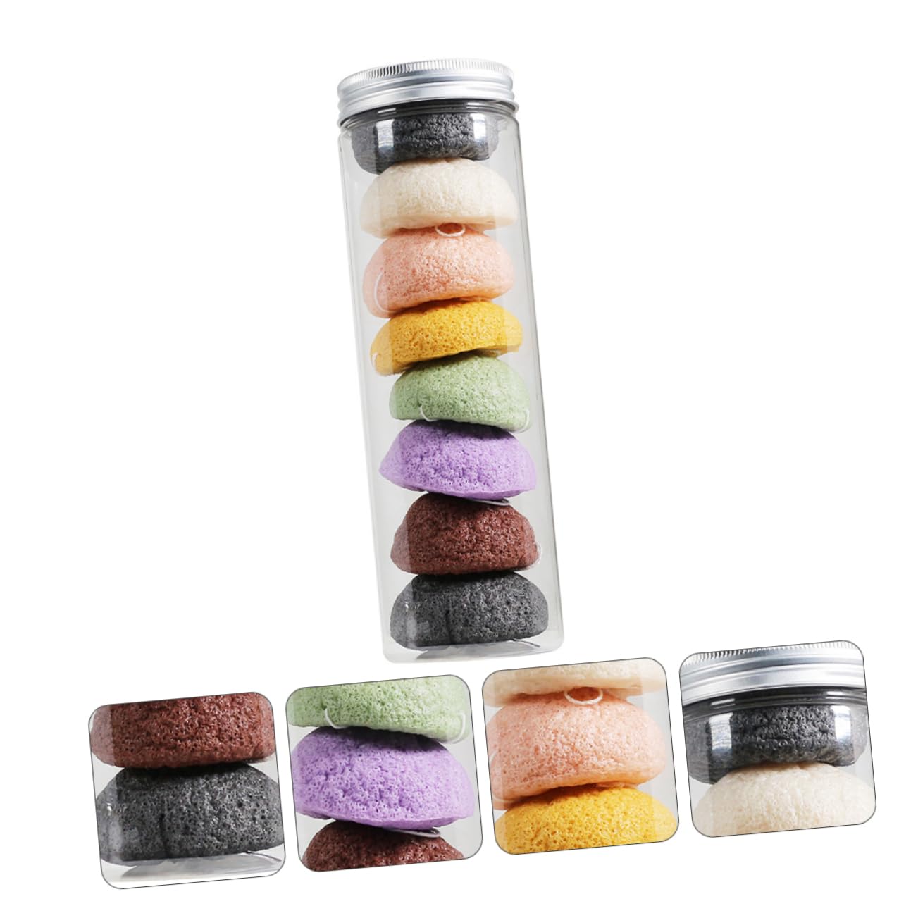 Angoily 24pezzi Spugne Esfolianti Naturali Per Viso Puff Gel Di Per Pulizia Delicata e Della Per Pelli Sensibili Per Rimuovere Make-up e Impurità