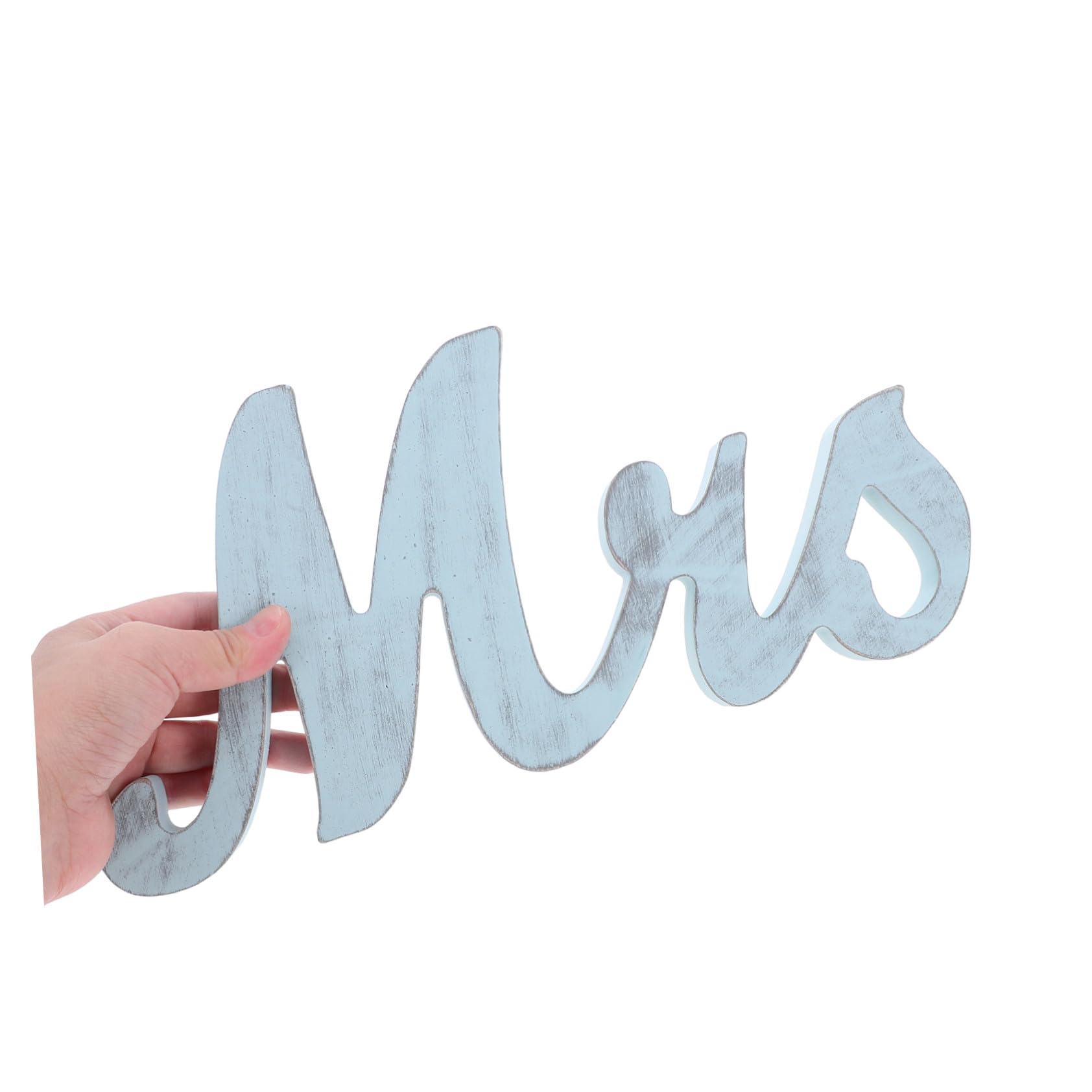 Holz Mr Mrs Dekoration Hochzeit Tischdeko Vintage Stil Langlebiges Holzschild für Hochzeitsfeier Jubiläum Romantische Partydeko in Blau