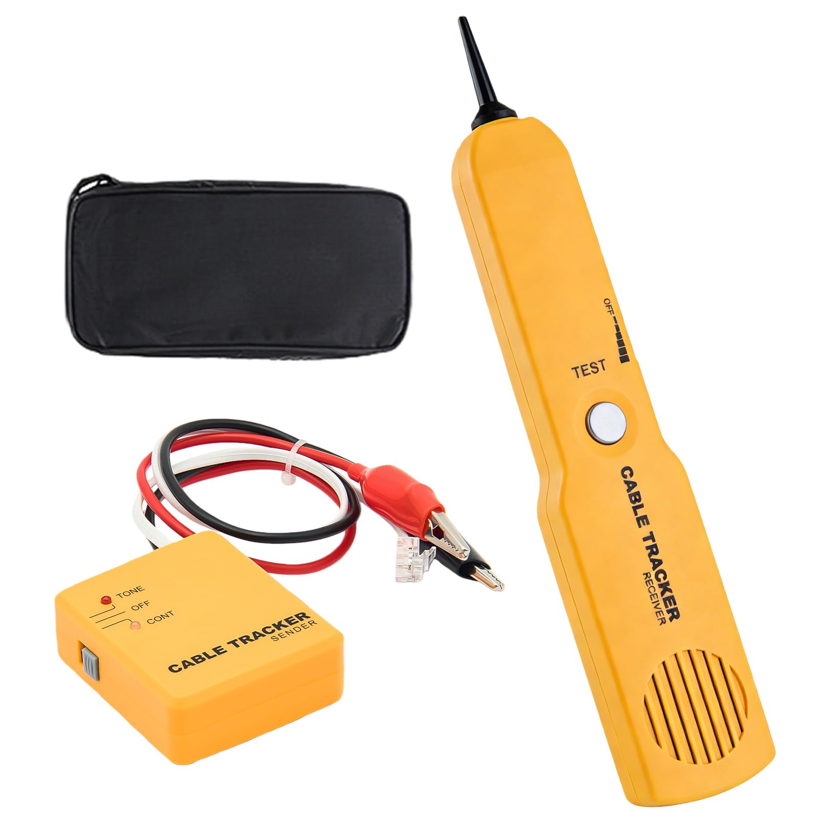 BAIFULAI Rilevatore di fili e generatore di suono, RJ11 Cable Tracker, tester di rete multifunzionale, tester per cavi con generatore di suono e kit di campioni per ricerca e tracciamento, test di