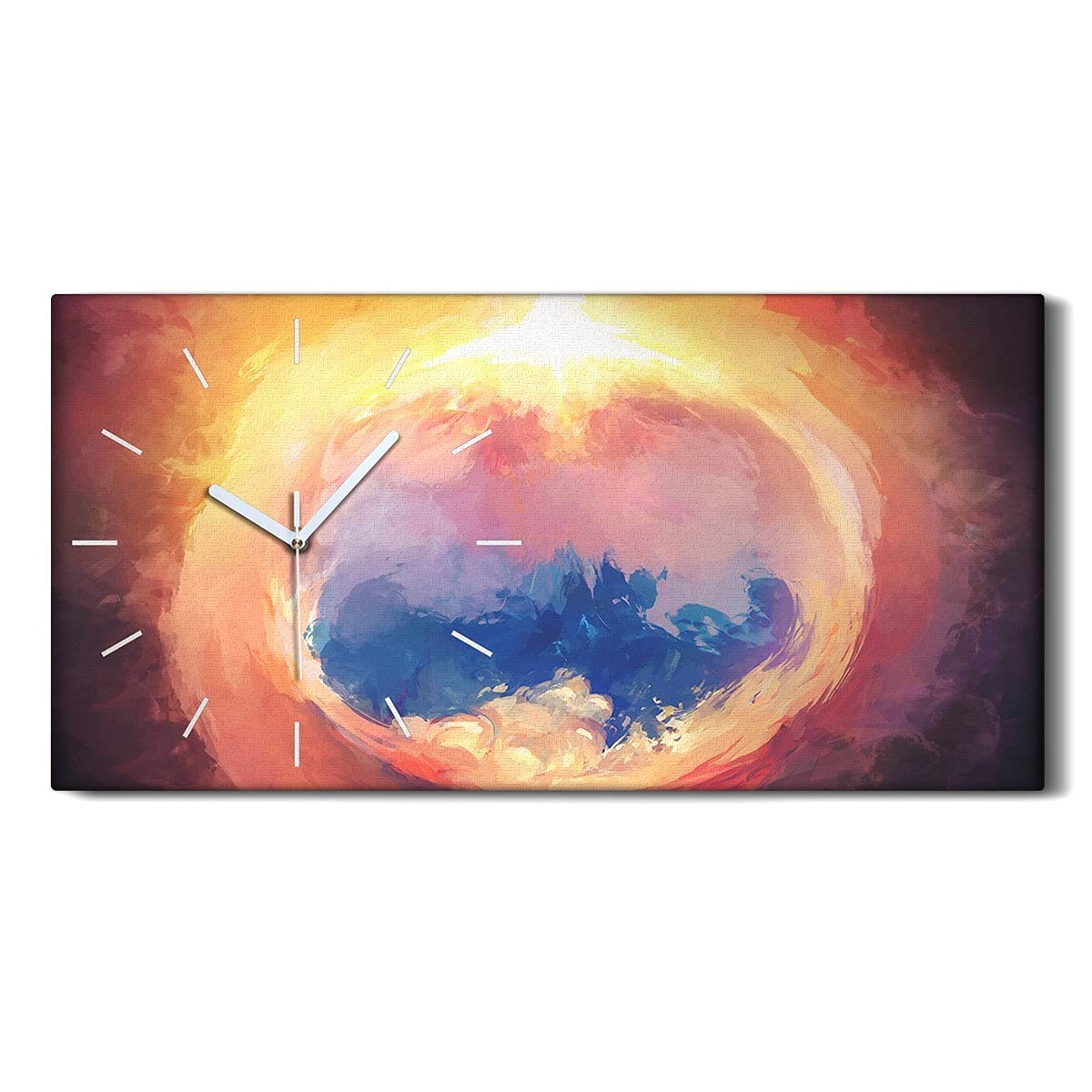 Horloge sur Toile Image Moderne 60x30cm Salon et Chambre