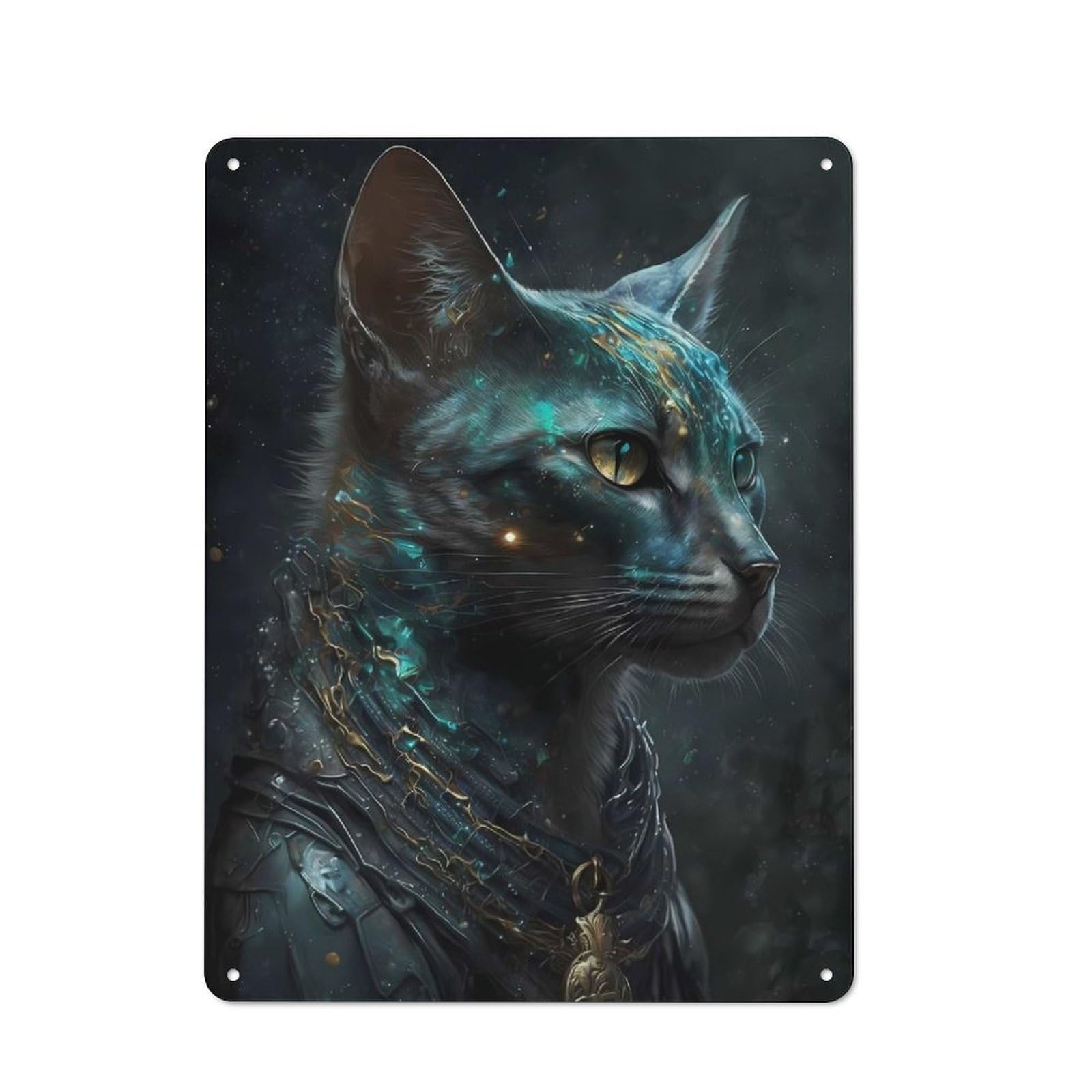 Junmoney Abyssinian Cat Nobility Rustic Metal Sign 40X30cm For Lounge Or Reading Corner, For Reading Corner Decorators
