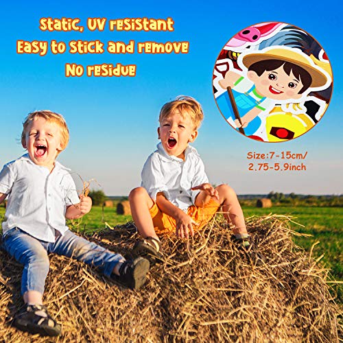 36 fenstersticker selbstklebend fensterbilder kinderzimmer Fensteraufkleber für Wohnzimmer Schlafzimmer Kinderzimmer,Babyzimmer Schwein, Pferd, Hund, Katze, Kuh (Antistatische Folie)