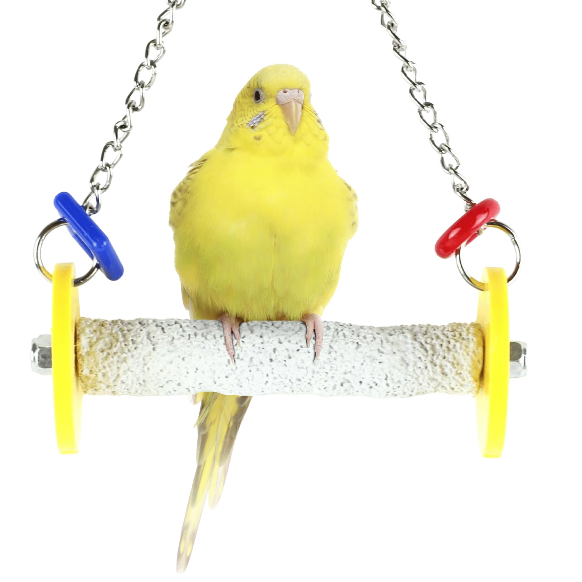 Sweet Feet and Beak Roll Bird Swing - Pumice Perch Bird Toys Trims Nails and Beaks, Safe and Non-Toxic Bird Cage Accessories for Small and Large Birds