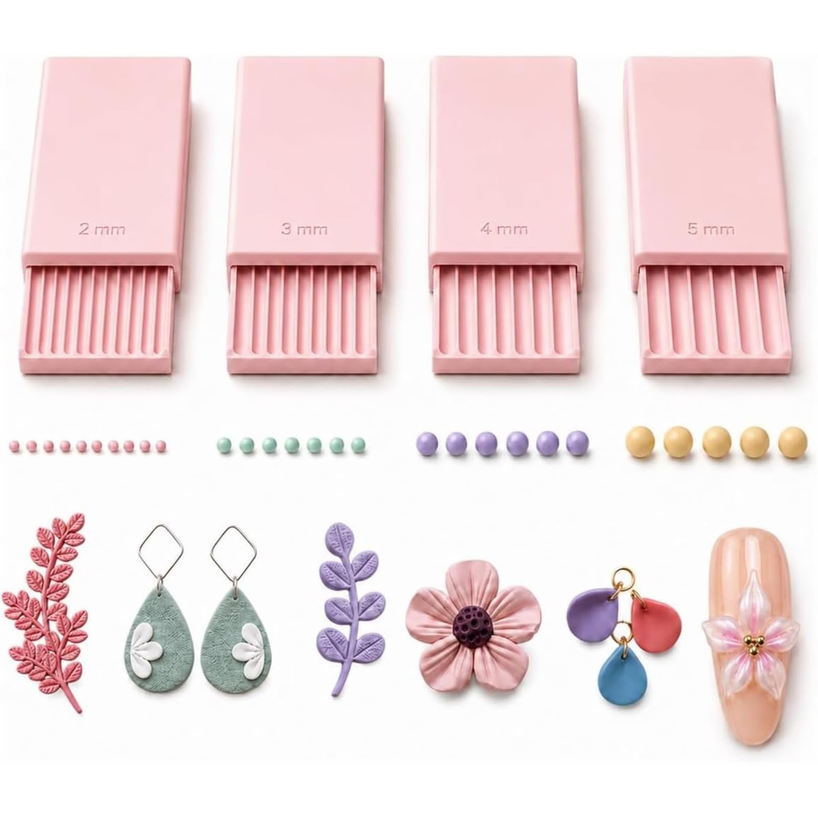 3D Print Clay Gel Ball Maker Tool,Nail Art Bead Roller for 3D Gel Flowers，B