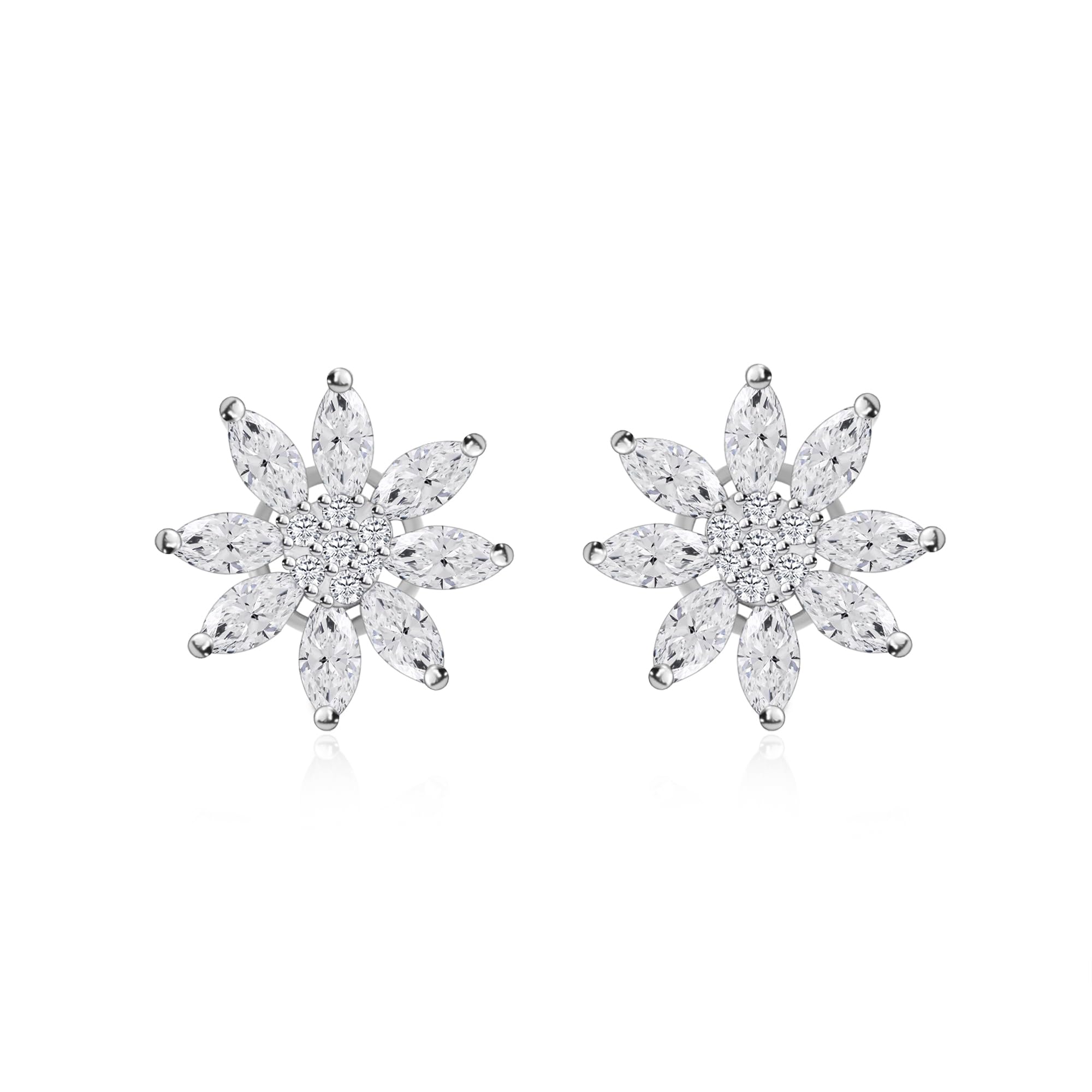 Ornate Jewels 925 Silver Marquise AAA Grade American Diamond Flower Stud Earrings Gifts for Women and Girls (B07CNZYN1M) Amazon Price History, Amazon Price Tracker