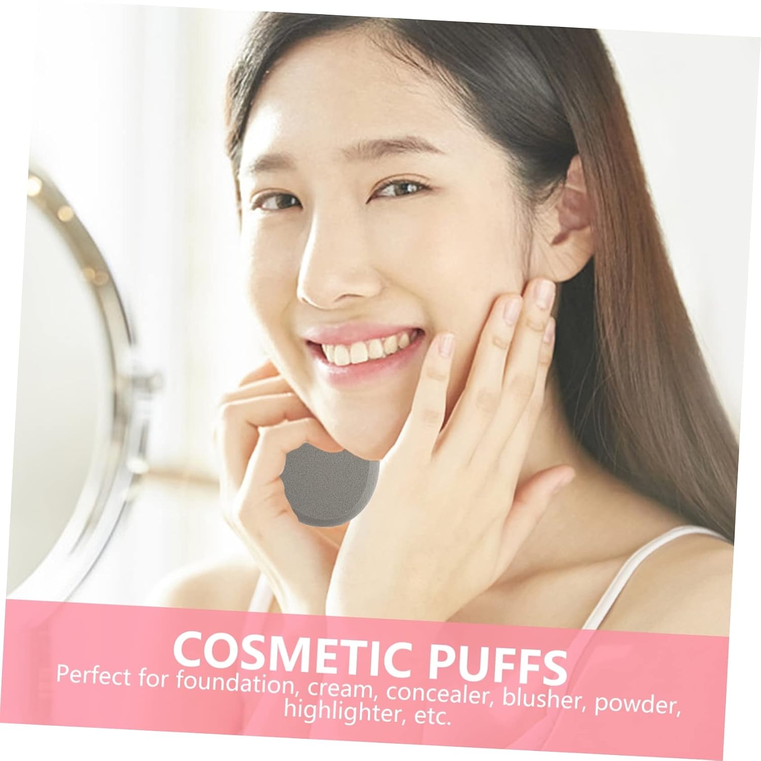 NOLITOY 6pcs Powder Puff Soft Makeup Applicator for Foundation Powder Dual Use Wet Dry Washable Cosmetic Tool for Women for Blusher Concealer Highlighter