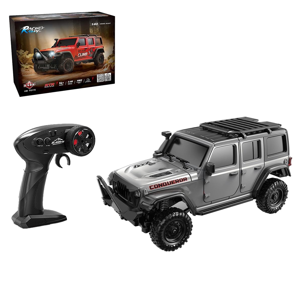 RCXTechPro 1/43 Mini RC Climbing Car 4WD Off Road Truck with APP Control 2.4GHz Remote, Full Proportional Monster Truck Drift Car with LED Lights and Adjustable Speed for Adults