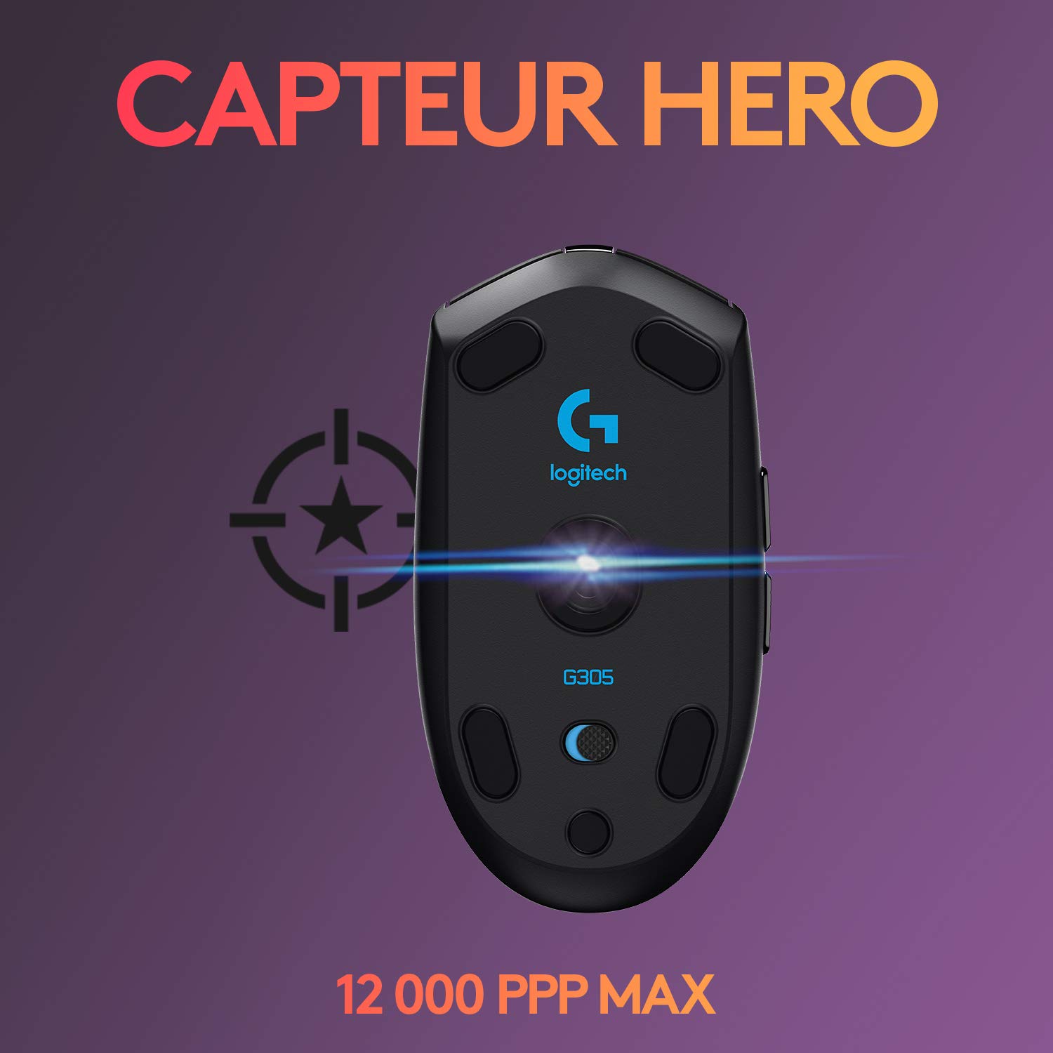Logitech G305 Souris Gamer sans Fil, Capteur Gaming HERO, 12000 PPP, Ultra-Léger, 6 Boutons Programmables + Casque Gaming sans fil LIGHTSPEED G733 de Logitech avec Bandeau de Suspension, LIGHTSYNC RVB