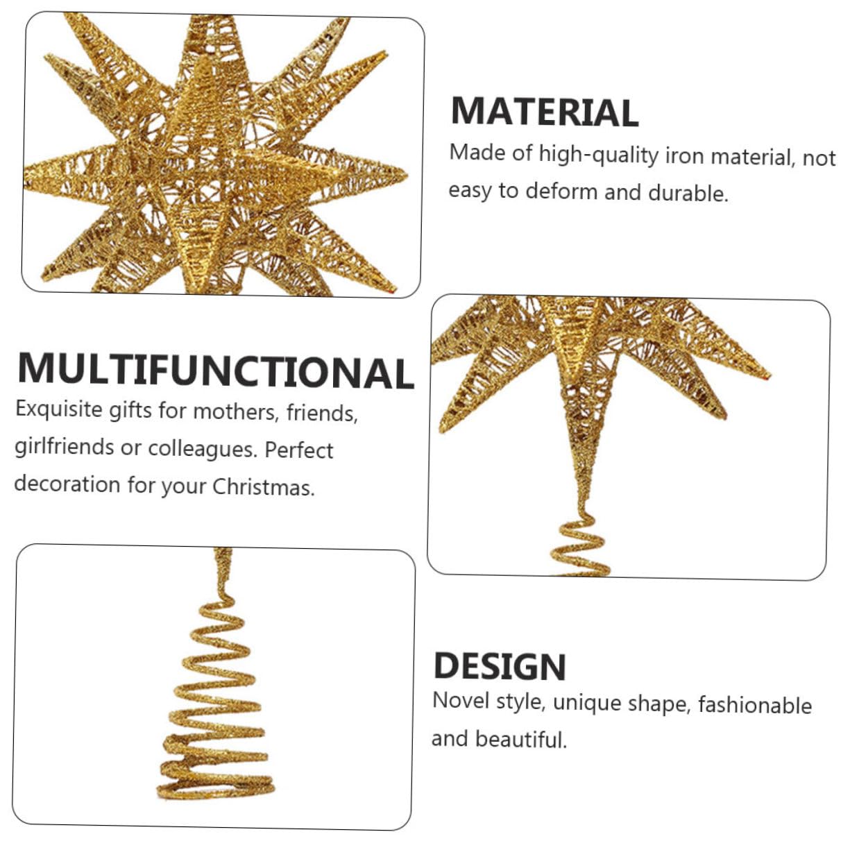 MAGICLULU Décoration de Sapin de Noël Étoile Ornement à Suspendre pour Fêtes Intérieur