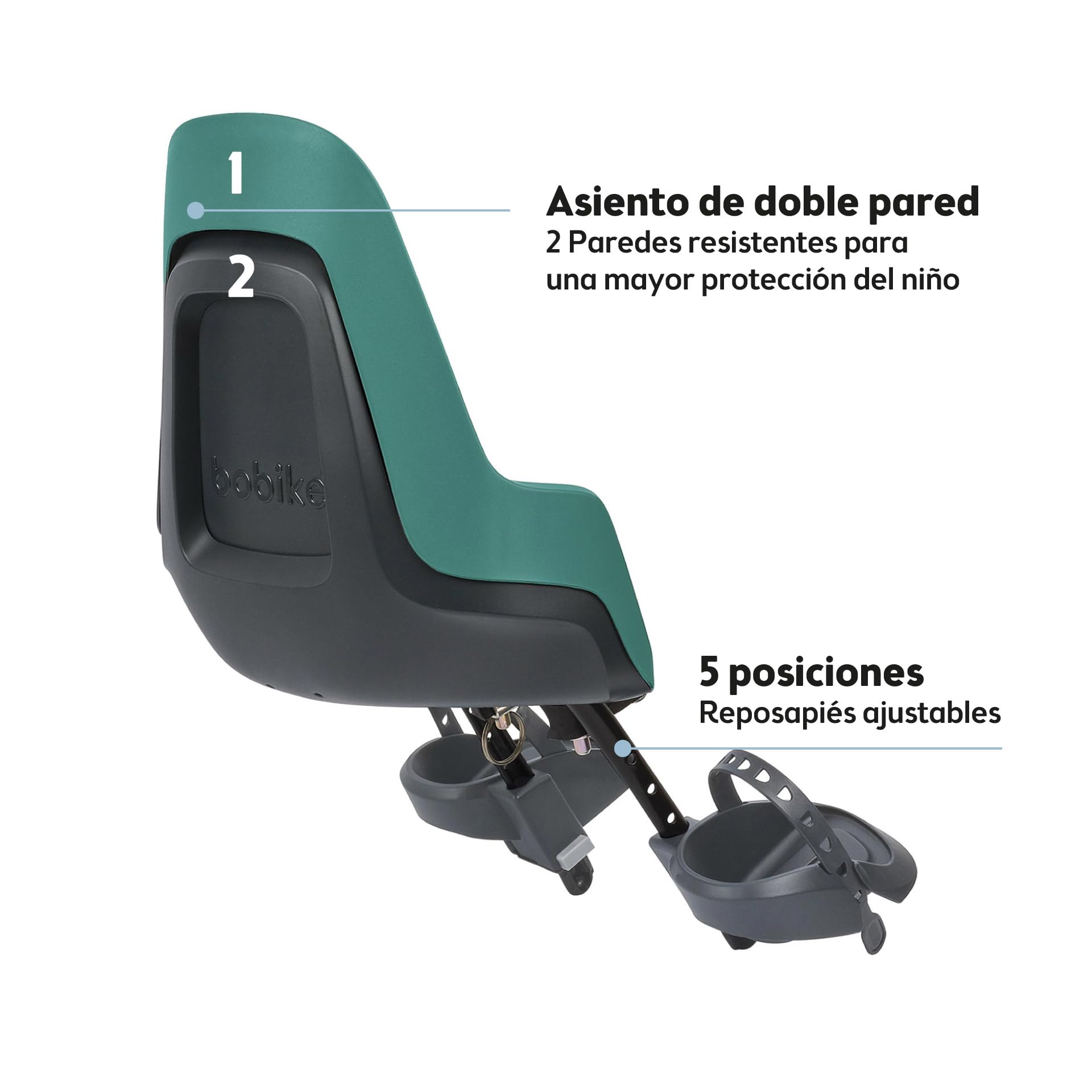 BOBIKE Go Mini Front Bike Seat for Babies and Children for Steering Tube – Safe, Adjustable, Comfortable, and Stylish for Babies 9 Months to 3 Years, Up to 15kg