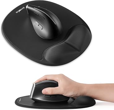 Mouse Pad with Memory Foam Wrist Rest for Vertical Mouse