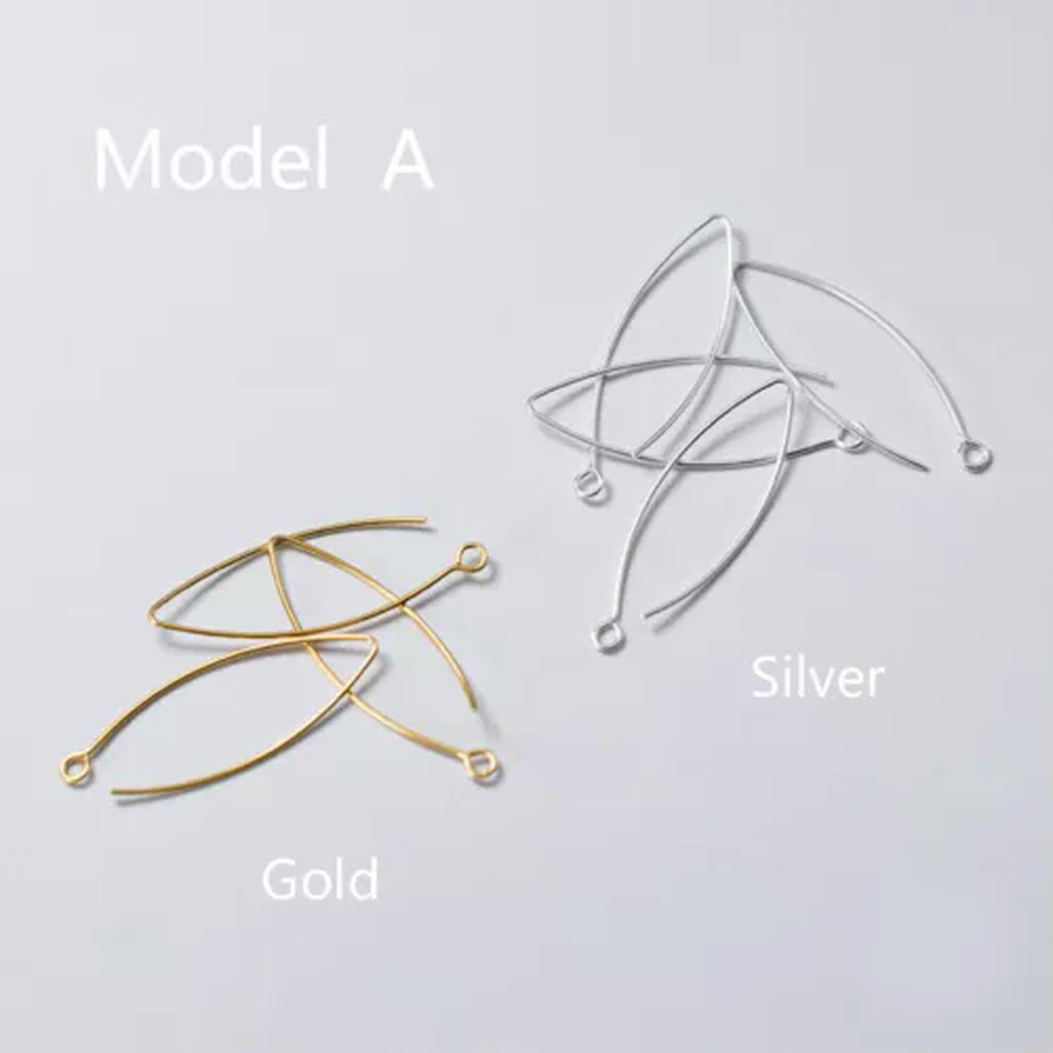 Ganci per Orecchini in Argento 925, Accessori Fai da Te A1529-Gold-A-35mm - 10 Paia