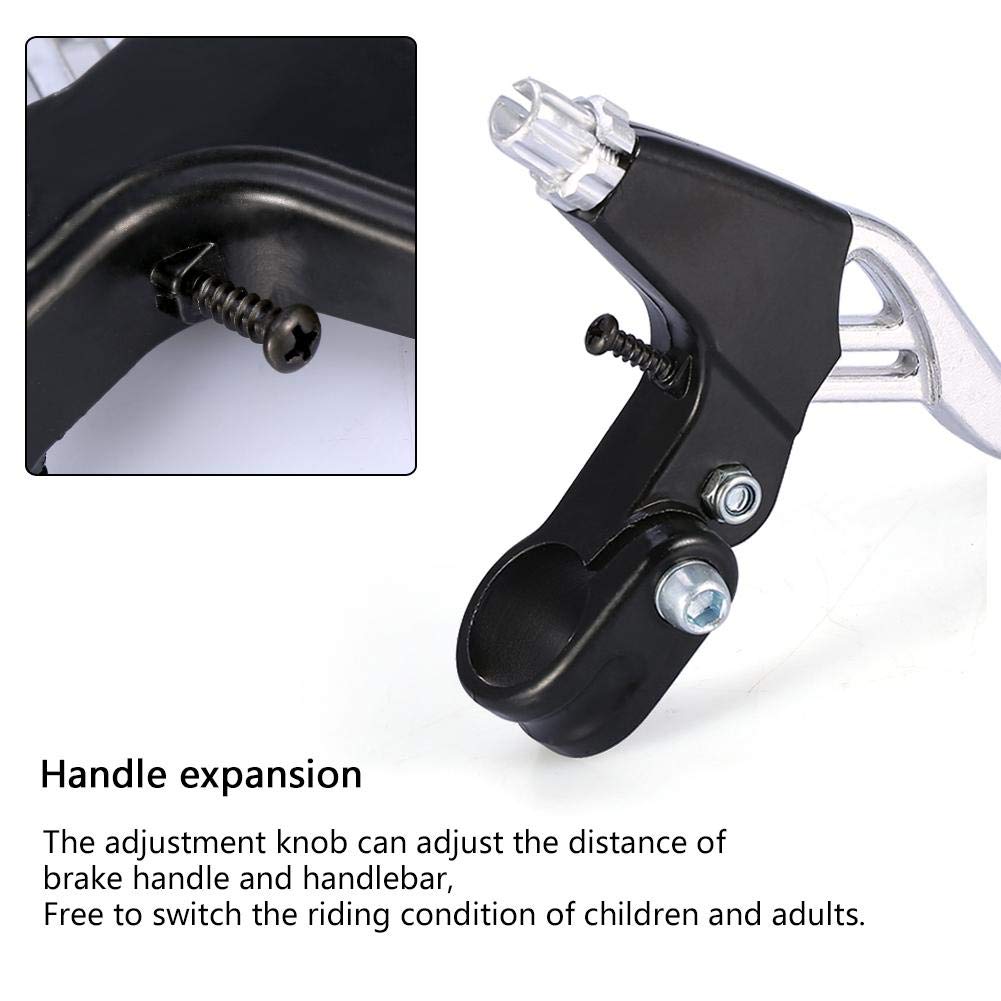 Dioche Brake Levers, Aluminium Mountain Cycling Brake Level Handles Lever Set(1 Pair)(Silver)