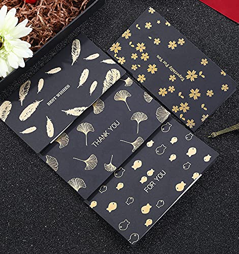 Premify 4Pcs Thank You Cards, 4 Thank You Greeting Cards with 4 Envelopes, Thank You Card for Children, Teacher, Birthday, Graduation, Weddings, Mother's Day, Business & Gifts