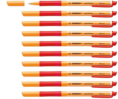 STABILO - Tintenroller - pointVisco - 10er Pack - rot