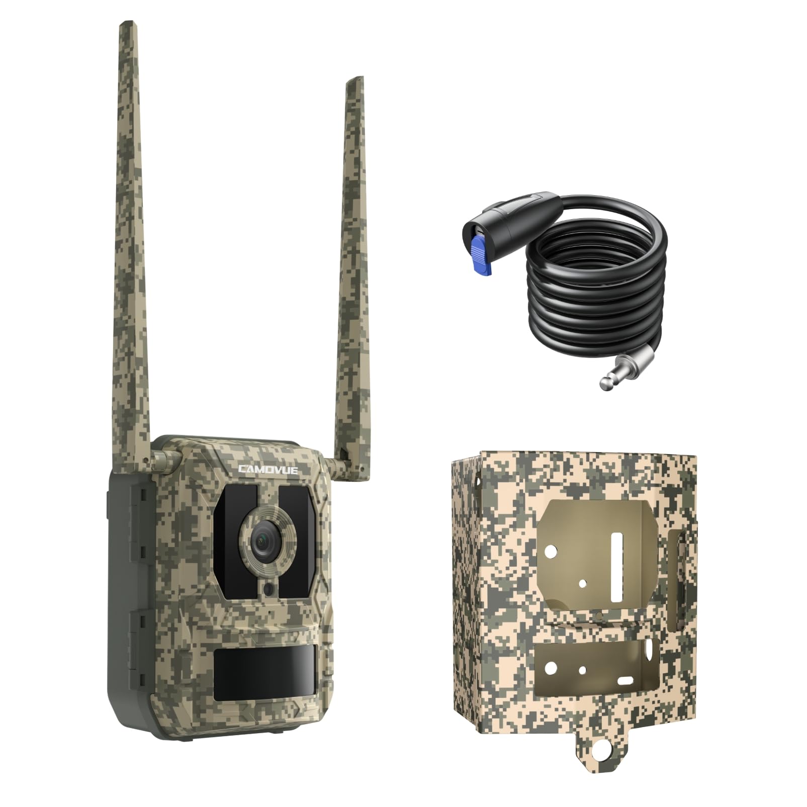 4G LTE Wildkamera mit SIM-Karte, 4K 8MP UHD, Live View jederzeit und überall, 0,2 Sek. Auslösezeit, Talon Pro+Sicherheitsbox+ Kabelschloss