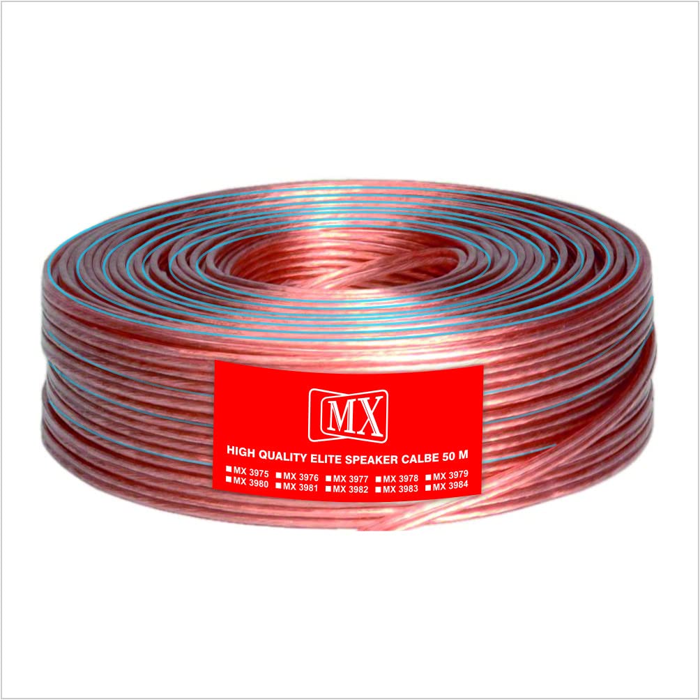MX Speaker Cable High Performance Red & Black 50 meters Coil Premium Speaker Wires for Home Theater Systems Speakers Vehicles Car Audio Amplifiers (Transparent, 14 AWG - 50 METER (4.0 X 8.0 MM))-picture-28