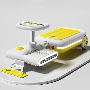 NYANS 6V Kids Portable Go Kart, Electric Wiggle Car for Kids, Portable Go Kart for Kids 3 and Up Lighting, Storage Space,Yellow
