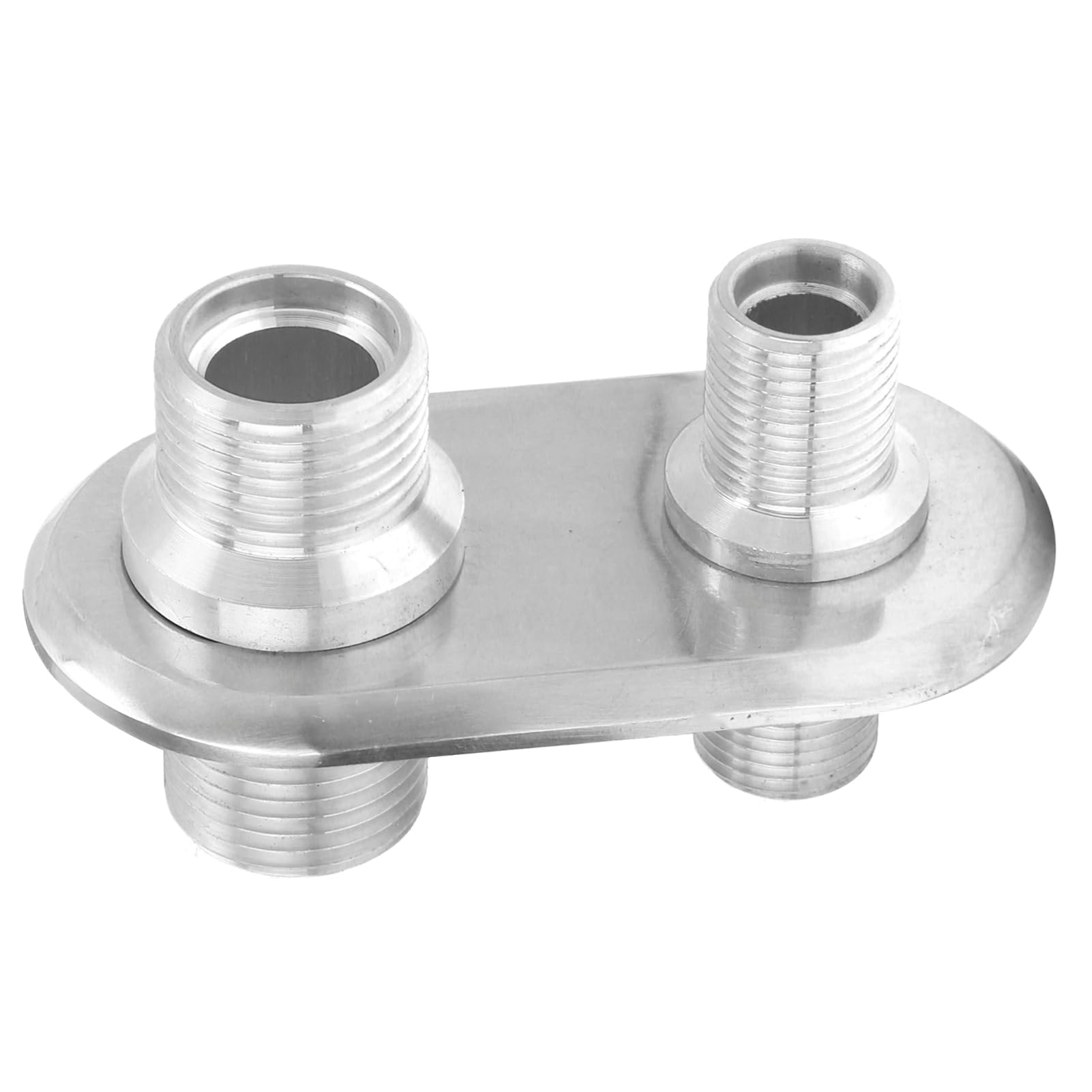 Accesorios de Aire Acondicionado Automotriz, Conexión de Manguera de Calefacción de 2 Puertos, Aire Acondicionado, Conector de Mampara de Aire Acondicionado de Coche de 2 Puertos (Plata)