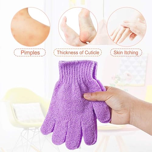 Miniatura 3 de 16 guantes de ducha exfoliantes, guantes de baño exfoliantes de doble cara, limpieza profunda, piel muerta para spa, masaje, belleza, ducha