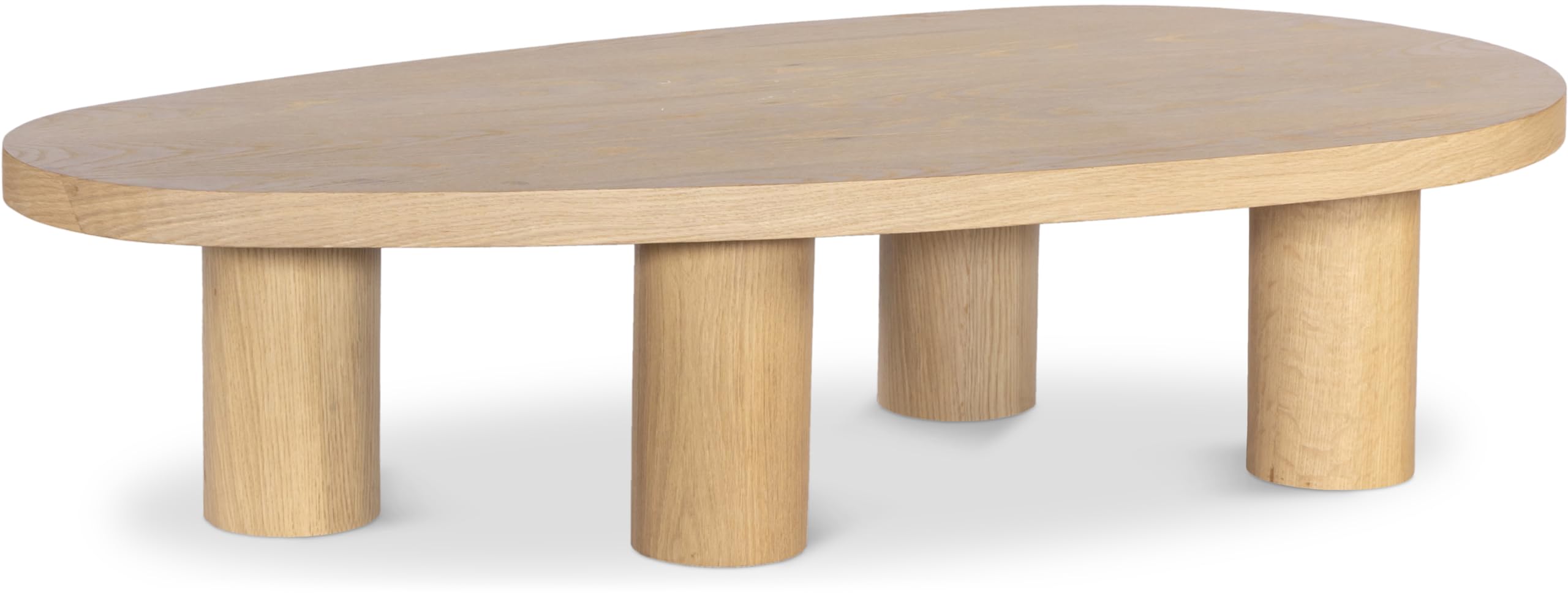 Meridian Furniture 291Oak-C Beekman Collection Art Deco Coffee Table with Solid Oak Wood Natural Oak Finish 58 W