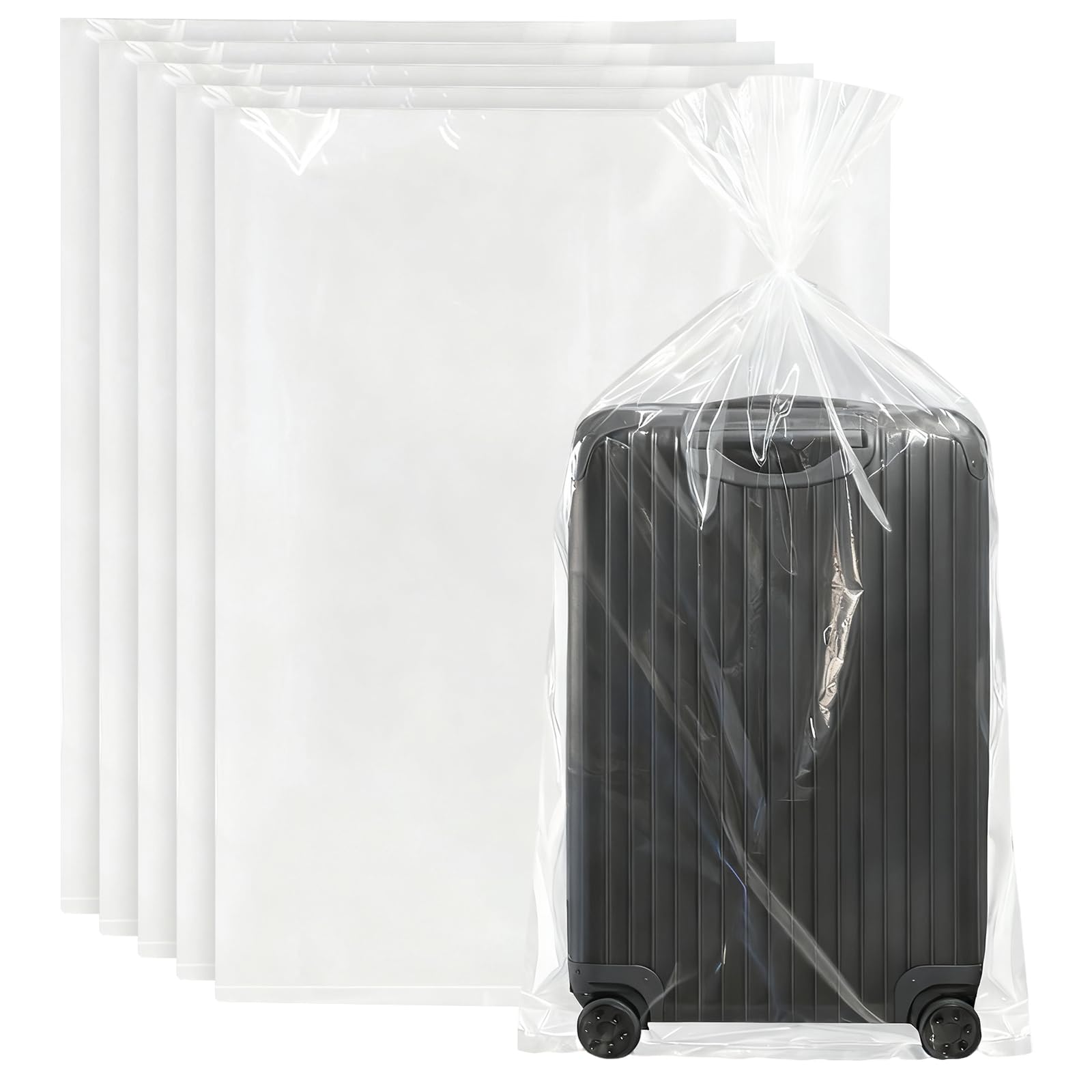 Extra Large Clear Plastic Storage Bags, 5 Pcs 100×152cm Large Plastic Bag Duty Storage Bag Suitcase Storages Bags Reusable Dustproof Storages for Loft Luggage Suitcase Comforter Chair Toys
