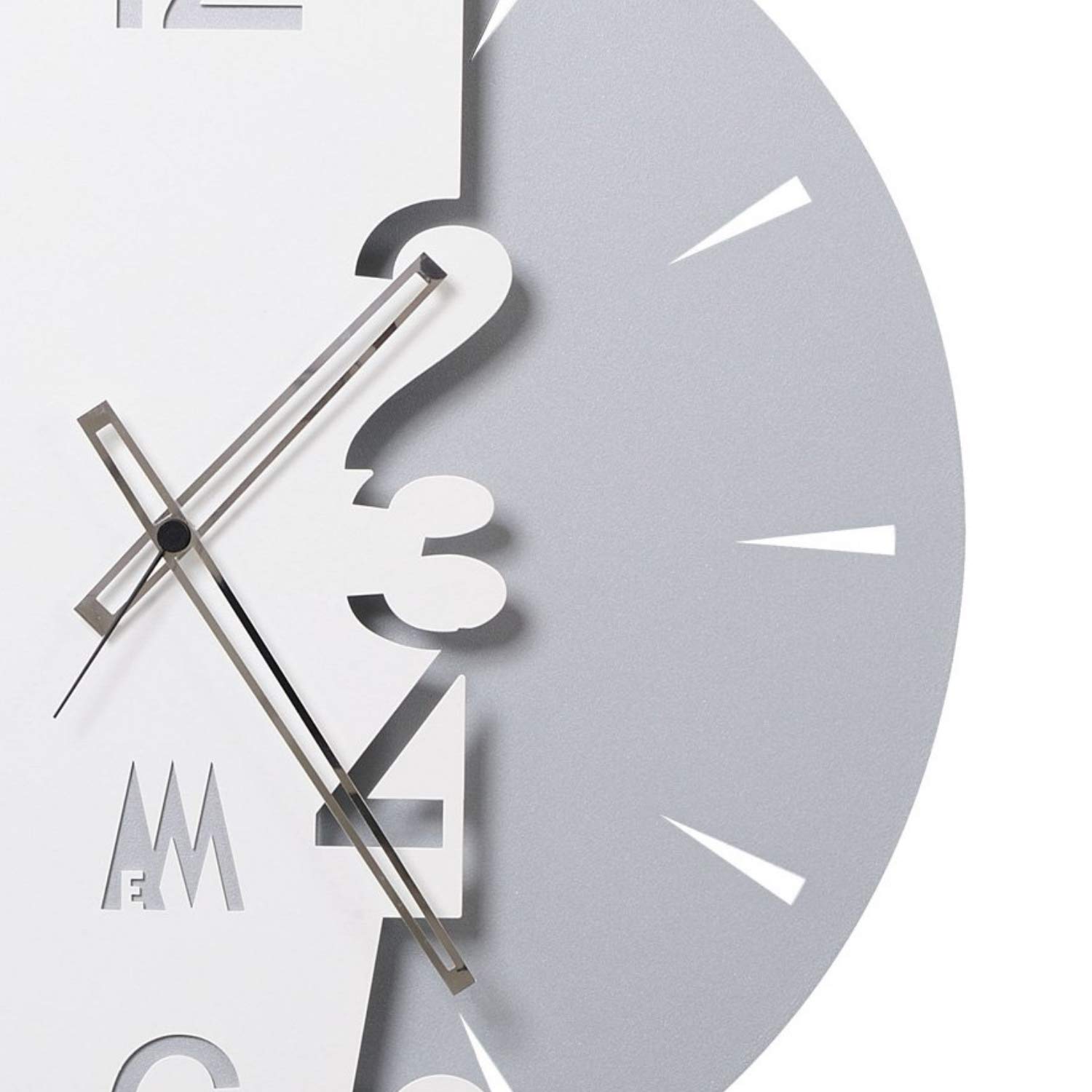 Arti & Mestieri Full Moon - Orologio da Parete di Design 100% Made in Italy - in Ferro, Diametro 50 cm - Bianco Neve