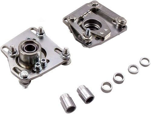 Miniatura 5 de Maxpeedingrods Coilovers - Placas de curvatura ajustables para Ford Mustang 1994-2004 2 piezas de montaje superior Placa de camber plateada