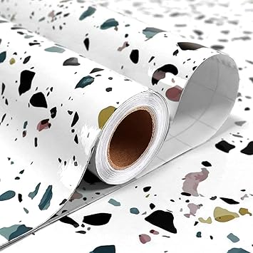 NAREVAL Marble Paper Granite Peel and Stick Kitchen Backsplash Wallpaper Matte Marble Sticky Paper Waterproof Table Sticker Cover Self Adhesive Contact Paper for Countertops Counter Vinyl Film SIZE 60 200 CM