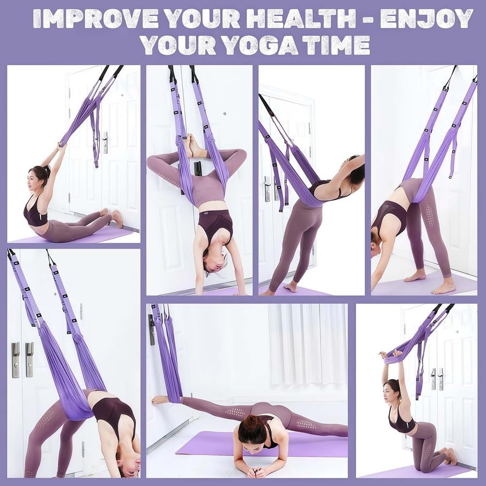 Correa de estiramiento para yoga, cinturón de entrenamiento con anclaje de puerta, entrenador de flexibilidad para fitness, gimnasia y baile