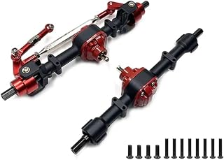 For MN For MN78 D90 D91 99s 1/12 RCカーパーツ メタルアップグレード フロントおよびリアアクスルアセンブリ リモートコントロールアクセサリーモデル RCパーツ(Black)