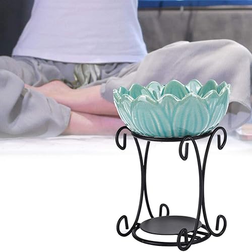Miniatura 9 de Horno de velas de aromaterapia, para interiores de hierro y cerámica, portavelas para decoración del dormitorio del hogar (azul)