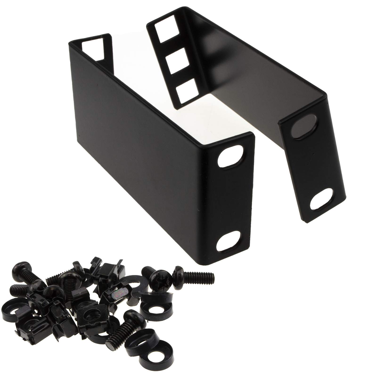 kenable 1U Rack Mount Data Cabinet Recessing Bracket with Cage Nuts ...