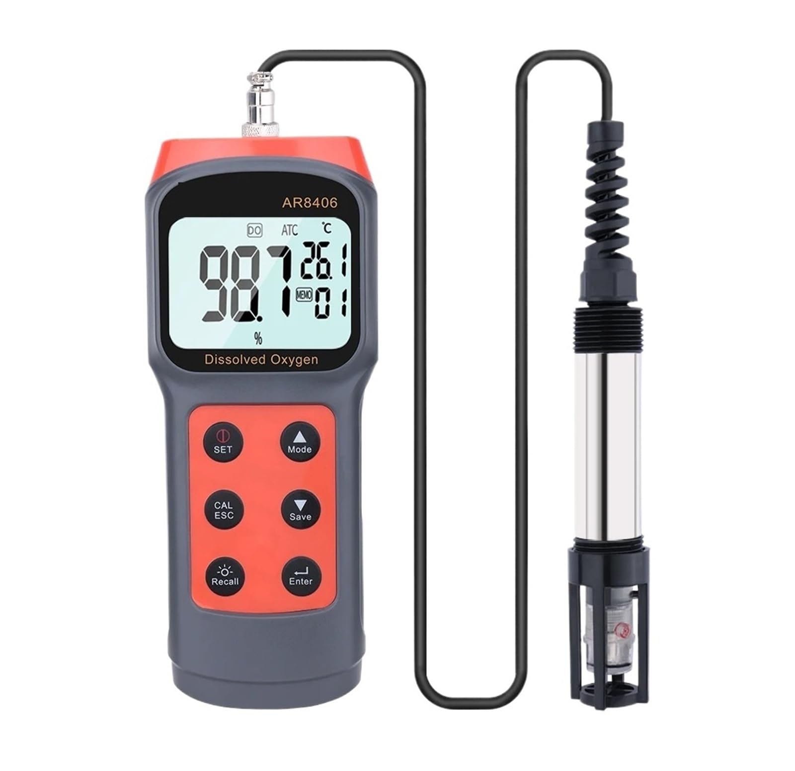 KOSBO Medidor Digital de oxígeno disuelto, comprobador de Calidad del Agua, medidor de DO, Rango de medición de 0 a 30 MG/L, Detector de Contenido de oxígeno