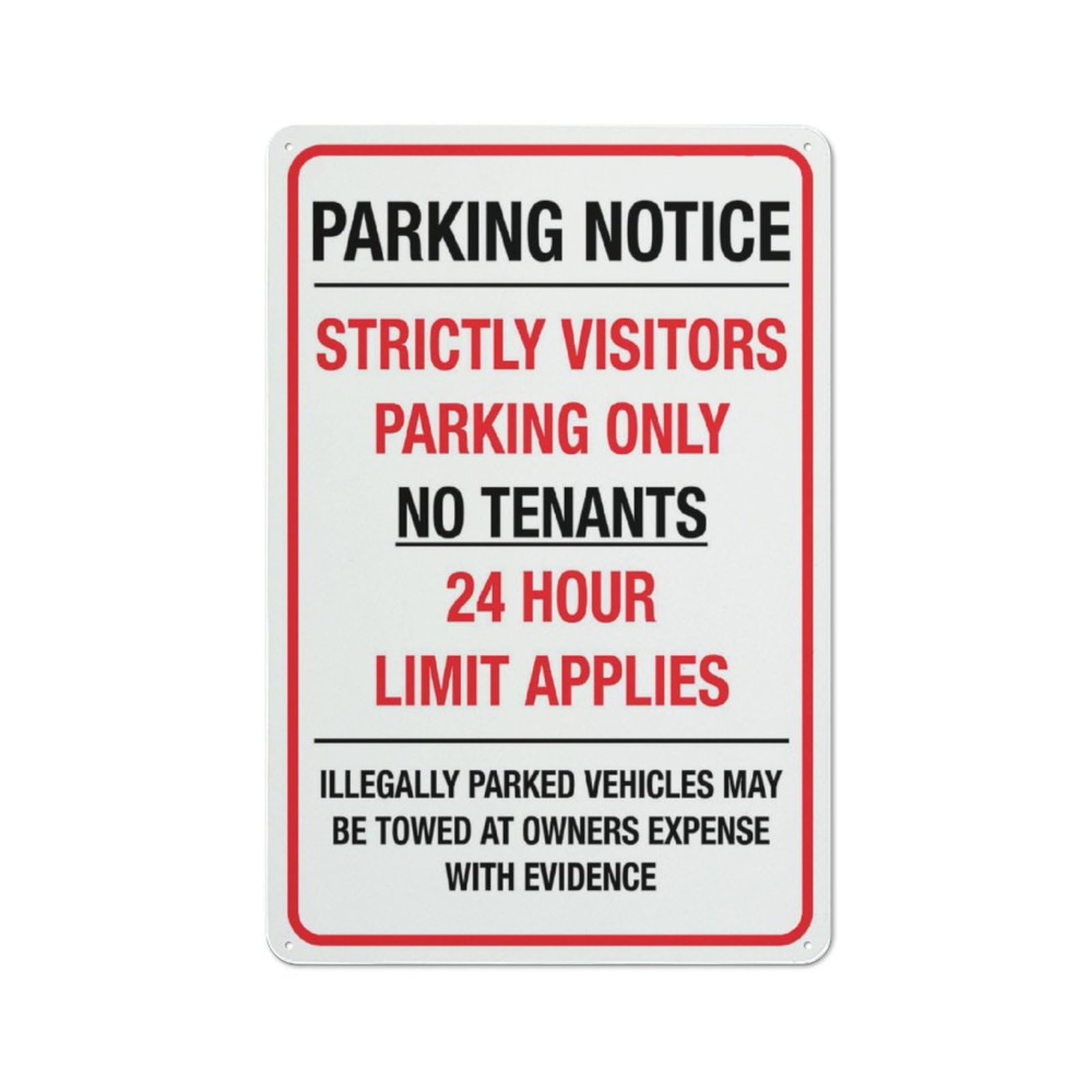Parking Notice Strictly Visitors Parking Only Sign For House 8X12Inch Aluminum Metal Tin Sign For Indoor & Outdoor Yard Sign Lawn Sign Decor