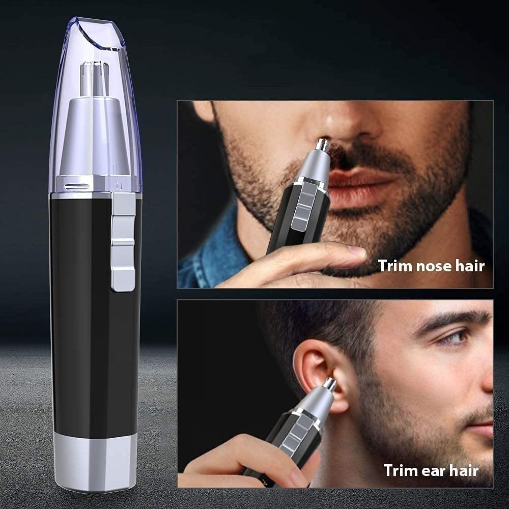 depilatore per il viso, Tagliapeli for naso e orecchie, for portatile for uomini donne, Testa in acciaio inossidabile a batteria, Facile da pulire
