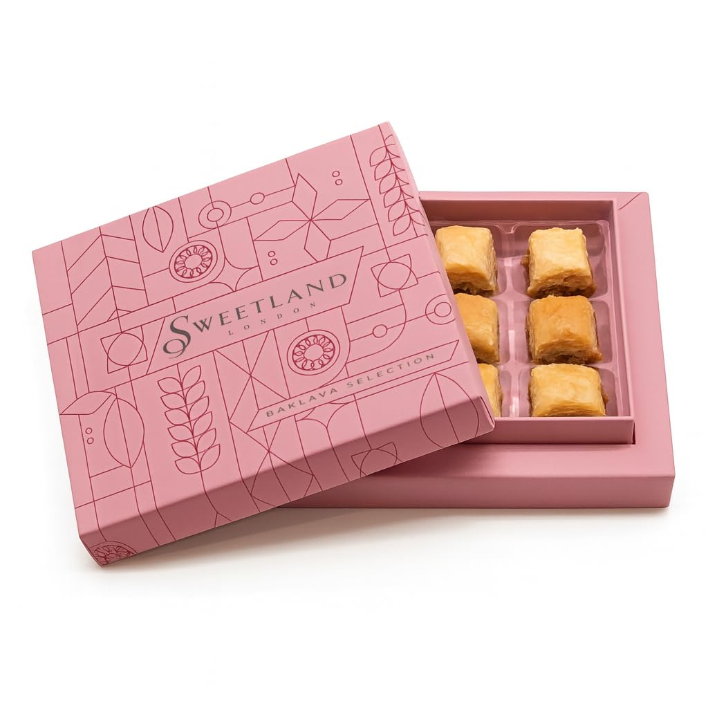Sweetland London Baklava Bite Selection – 9 Pieces | Lebanese Baklava Treat | Great for Ramadan, Mother's Day, Easter, Eid & Birthday | Fresh Handmade Dessert | UK Made