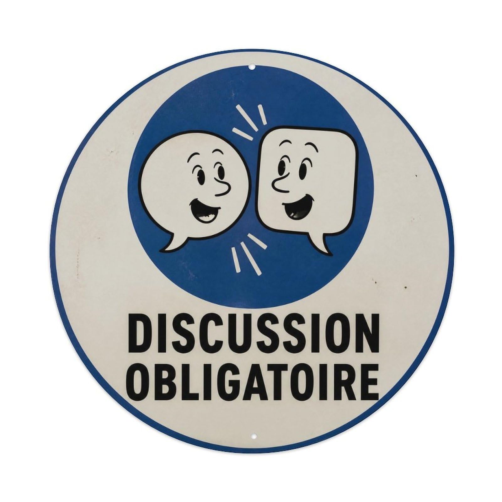 Olyhtr 8X8inch Classic Style Classic Lettering Discussion French Satire Typography Metal Tin Sign